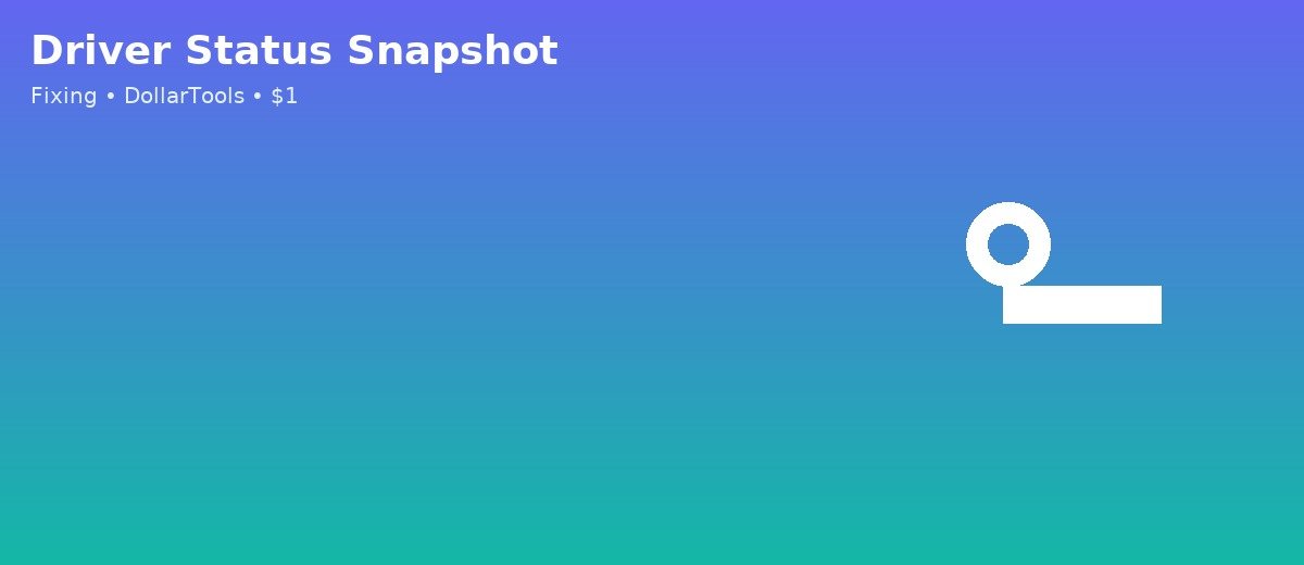 Driver Status Snapshot banner